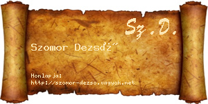 Szomor Dezső névjegykártya