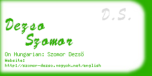 dezso szomor business card