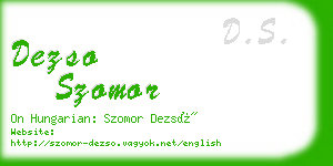 dezso szomor business card